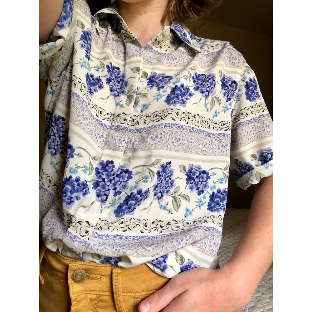 Floral button up blouse